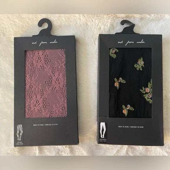 OUT FROM UNDER 2 PACK FASHION TIGHTS- NEW IN BOX SIZE M/L - Picture 3 of 11